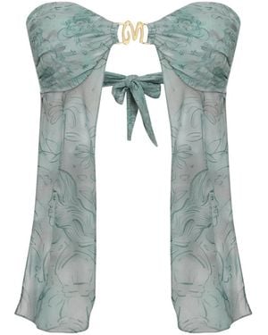 Amir Slama X Jade Picon Blouse À Fleurs - Blue