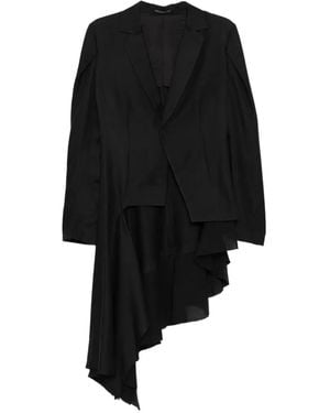Yohji Yamamoto Layered Asymmetric Jacket - Black