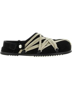 Rick Owens Megalace Calf-Leather Mules - Black