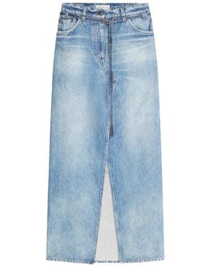 Dries Van Noten Long Denim Skirt - Blue
