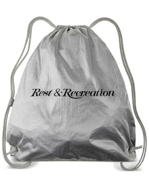 Rest&Recreation Drawstring Nylon Backpack - Grey