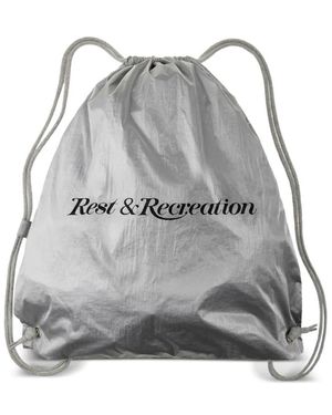 Rest&Recreation Drawstring Nylon Backpack - Gray