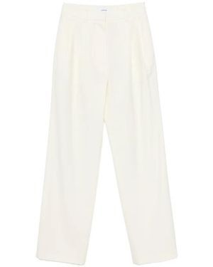 Lardini Pleat-Detail Wide-Leg Pants - White