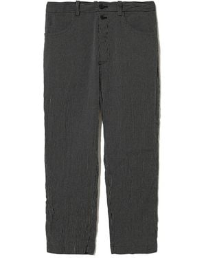 Undercover Pinstripe Drawstring-Detail Trousers - Grey