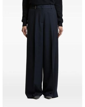 Peserico Pleated Wide-Leg Trousers - Black