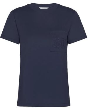 Max Mara Embroidered Pocket T-Shirt - Blue