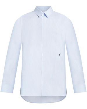 Ferragamo Striped Cotton Shirt - White