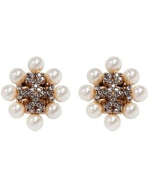 Tory Burch Orecchini Con Cristalli - Metallizzato