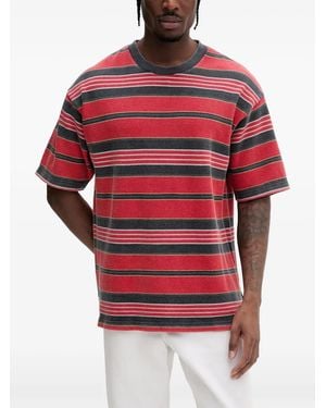 Vans Camiseta De Piqué A Rayas - Rojo