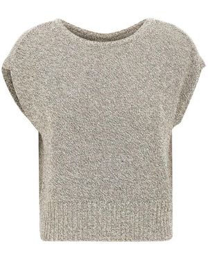 Kangra Sequin-Embellished Open-Back Sweater - Gray