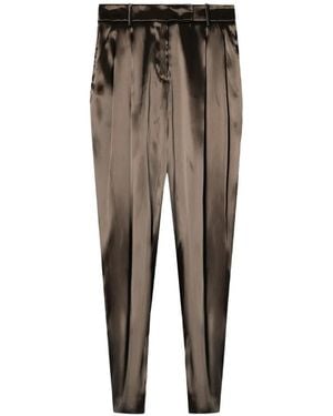 Giorgio Armani Pleated Tapered Trousers - Brown