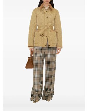 Burberry Quilted Belted Jacket - Natural