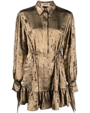 Roberto Cavalli Metallic-Effect Shirt Dress - Multicolour
