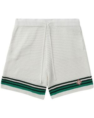 CASABLANCA Tennis Crochet-knit Shorts - White