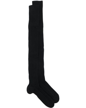 Baserange Ribbed Knee-Length Socks - Black