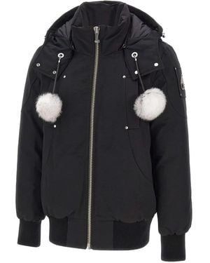 Moose Knuckles Debbie detachable-hood bomber jacket - Schwarz