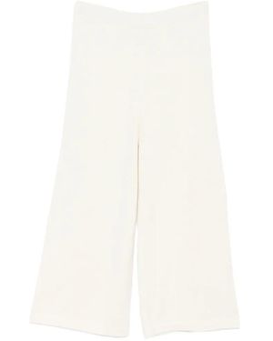 Ma'ry'ya Cropped-Hose mit weitem Bein - Weiß