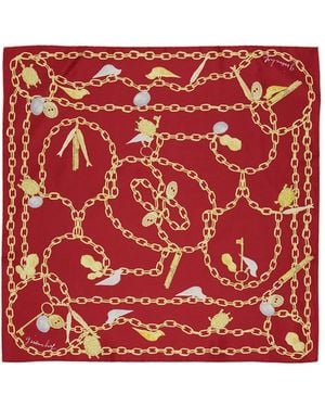 Givenchy Charm-Print Silk Scarf - Rot