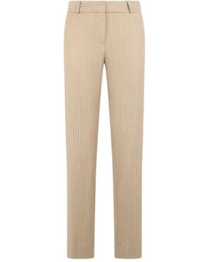 Brooks Brothers Pinstripe-Pattern Virgin-Wool Trousers - Natural