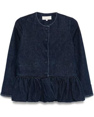 LIBEROWE Denim Peplum Jacket - Blue