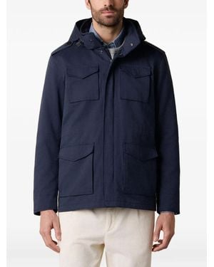 Brooks Brothers Epaulettes-Detail Hooded Jacket - Blue