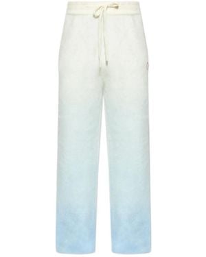 CASABLANCA Ombre-Effect Logo-Patch Pants - Blue