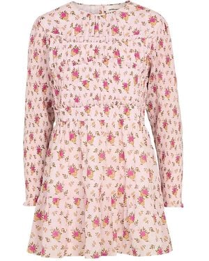 Antik Batik Smocked Floral-Print Dress - Pink