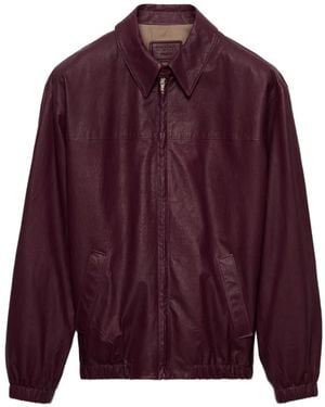 Prada Nappa Leather Jacket - Purple
