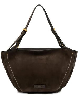 Gianni Chiarini Stitched-Detail Leather Shoulder Bag - Brown