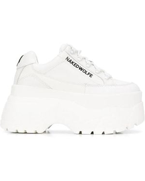 Naked Wolfe Sporty Platform Trainers - White