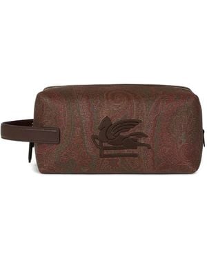 Etro Mittelgroße Arnica Tasche Mit Pegaso-Stickerei - Braun