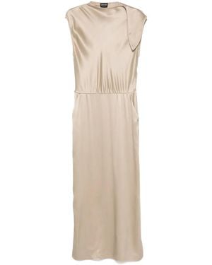 Giorgio Armani Tie-Shoulder Gown - Natural