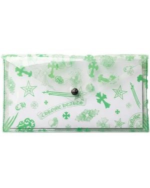 Chrome Hearts Logo-Print Transparent Pouch - Green