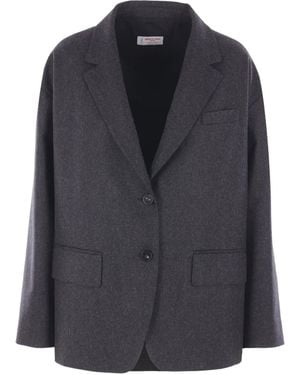 Alberto Biani Single-Breasted Wool Blazer - Black