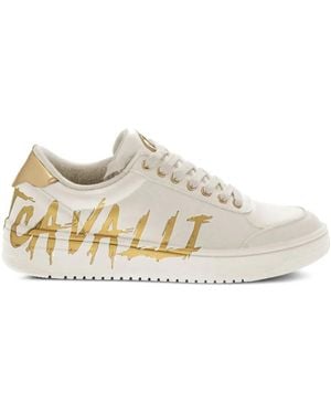 Just Cavalli Logo-Print Trainers - White