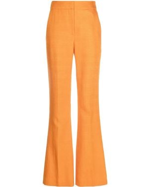 Genny Pantalones Rectos De Talle Alto - Naranja