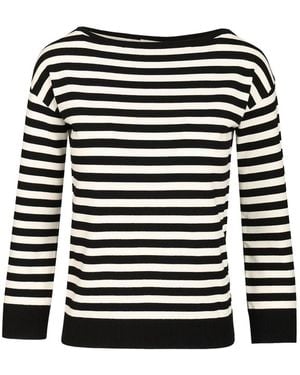 Weekend by Maxmara Pull Rayé À Encolure Bateau - Noir