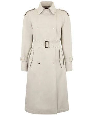 Moorer Brigitte Trench Coat - Natural