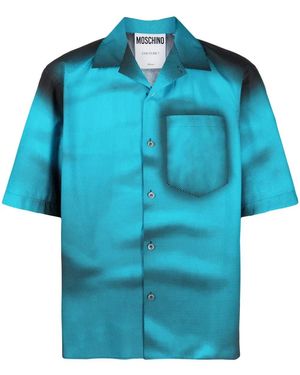 Moschino Shadow Print Cotton Shirt - Men's - Cotton - Blue