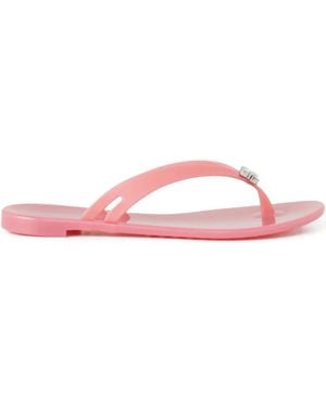 Casadei Jelly Crystal Logo Flip-Flops - Pink