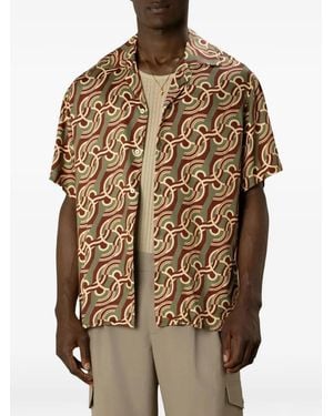 Drole de Monsieur Chemise À Imprimé Monogrammé - Brown