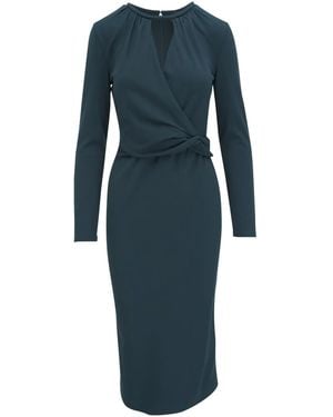 Giorgio Armani Drap-Detailing Dress - Blue