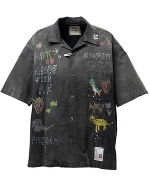 Maison Mihara Yasuhiro Hand Drawing Print Shirt - Black