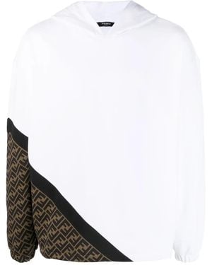 Fendi Logo-Print Cotton Hoodie - White
