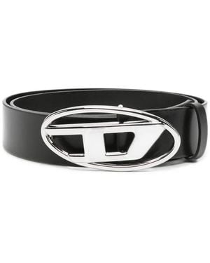 DIESEL Oval D Plaque Belt - Black