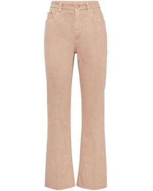 Brunello Cucinelli Garment-Dyed Flared Jeans - Natural