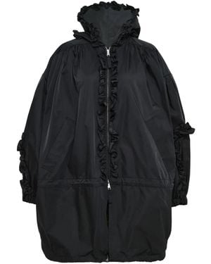 Enfold Zip-Fastening Coat - Black