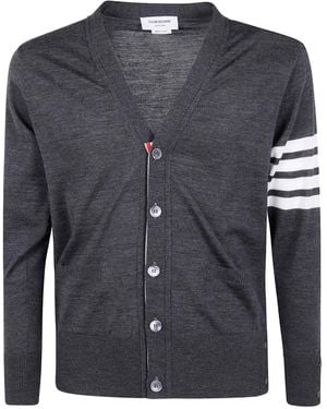 Thom Browne Stripe Cardigan - Black