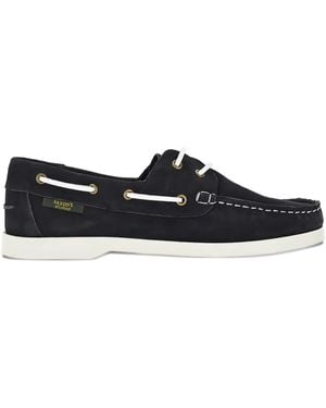 Saxone Of Scotland Suede Boat Shoes - Black