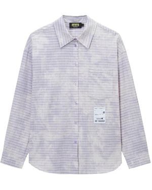 Mini Cream Plaid Shirt - White